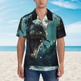 thumbnail image 4 of Lsque Underwater Dinosaur Shark pattern Hawaiian Shirt for Men, Unisex Summer Beach Casual Short Sleeve Button Down Shirts-3X-Large, 4 of 9