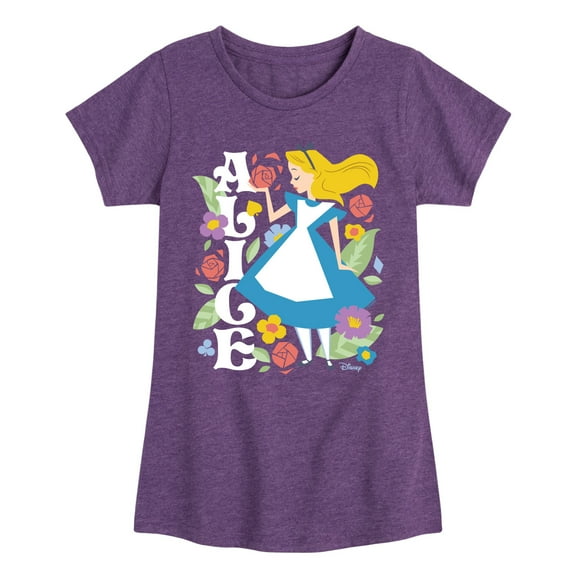 Disney - Alice In Wonderland - Alice Botanical - Toddler & Youth Girls Short Sleeve Graphic T-Shirt