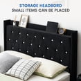 thumbnail image 6 of Ataucjin Full Size Floating Bed Frame With LED Lights Modern Upholstered Platform Queen Bed Frame With Wingback Storage Headboard Wood Slats Support No Box Spring Needed Easy to Assemble, 6 of 8
