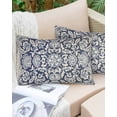 thumbnail image 6 of Blue Boho Flower Throw Pillow Cover 20 x 26 Inch Decorative Pillow Cover Country Vintage Tribal Ethnic Motifs Lumbar Pillowcase Seasonal Rectangle Cushion Case for Couch Sofa Bed Living Room, 6 of 7