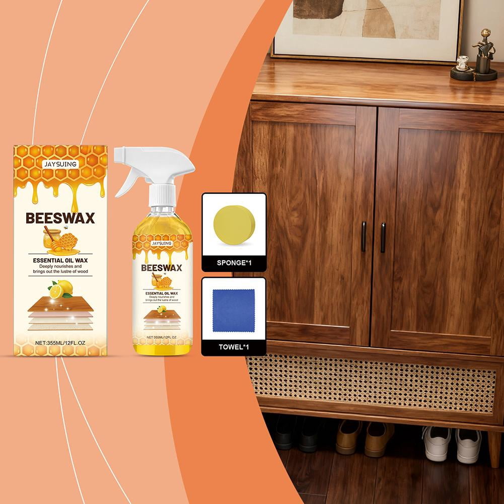 Scratch Erase Beeswax Floor Spray, 2026 New 350ml-Beeswax Wood Polish Spray, Cleans, Restores Shine, Scratches for Floors, Cabinets and Tables, Natural Wood Seasoning Essential Oil