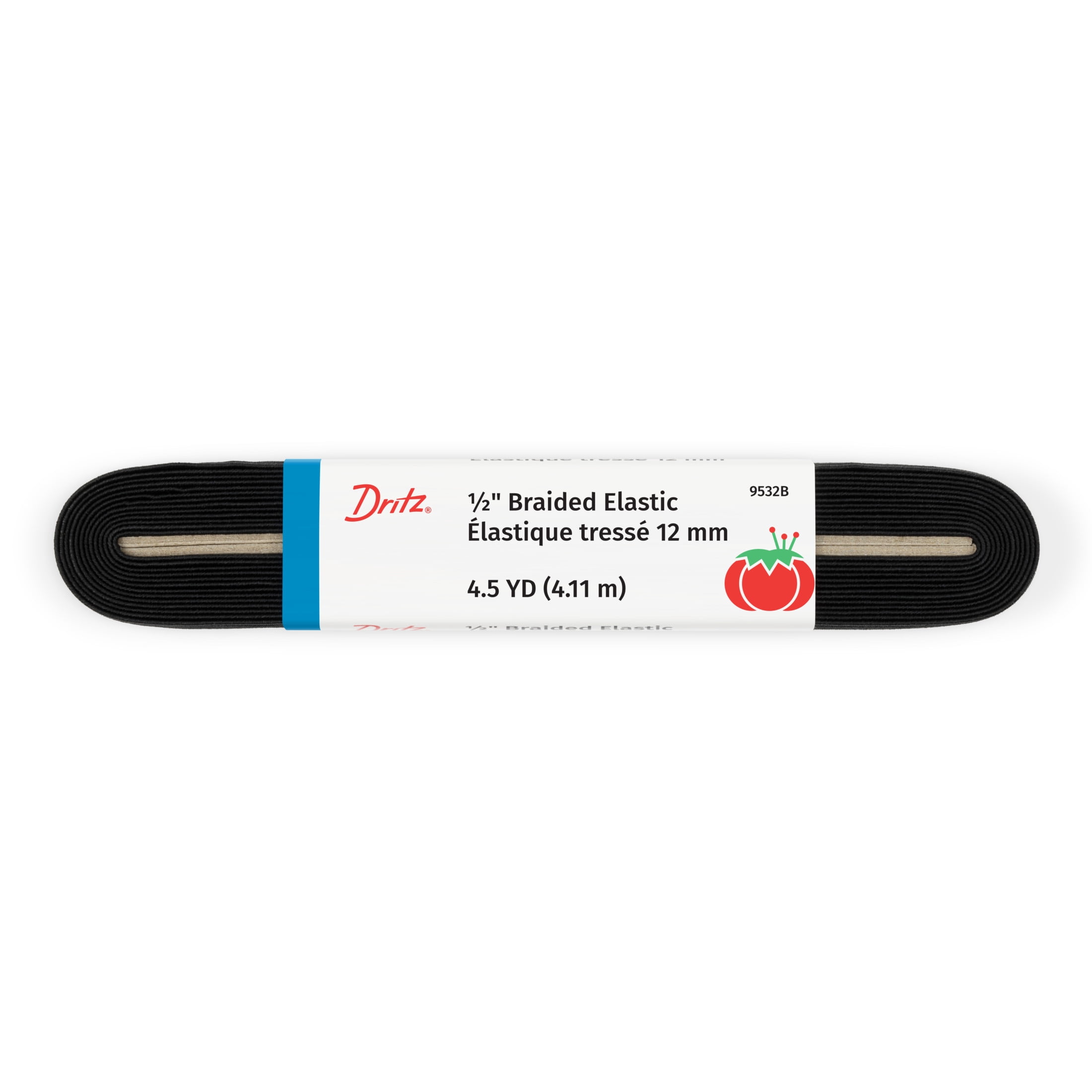 (4 pack) Dritz Sewing & Crafting 1/2" Black Braided Elastic, 4-1/2 yd