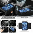 thumbnail image 6 of Yuyamidu Sea Turtle Car Seat Cover Full Set of 14 Blue Hibiscus Steering Wheel Cover Seat Belt Pad Cover Waste Bin Rear View Mirror Cover Cup Mat Auto Center Console Cushion Pad Handbrake Cover Set, 6 of 7