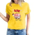 thumbnail image 2 of Fesfesfes Gym Shirts Women's Valentine's Day Love Printed Short Sleeved T-shirt Top Short Sleeved Round Neck Top/Shirt Women Essentials 3XL(US:14), 2 of 6