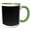 Green/White, variant on 3drose, Black and White Halftone Geometrical Dot Pattern Background, 11oz Magic Transforming Mug