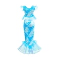 thumbnail image 4 of Hienoo Girls 3-Piece Swimsuit Ruffle Tankini Set with Fishtail Skirt Bathing Suit, Sizes 4-5, 4 of 7
