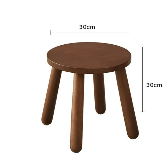 Taburete cuadrado de madera para niños, mobiliario de exterior perfecto, taburete redondo desmontable con acabado en nogal