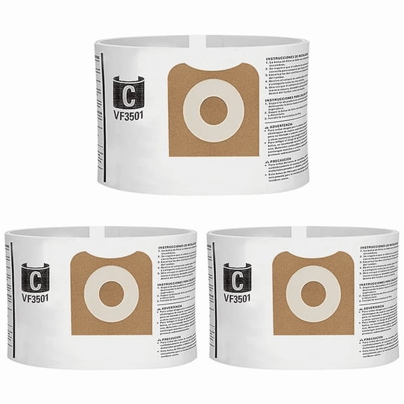 3 Pack Ridgid Gallon Shop Vac Replacement Bags for VF3501