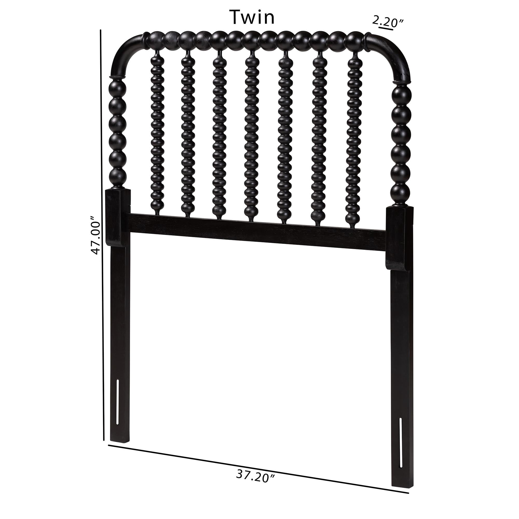 Baxton Studio Finley Traditional Headboard, Twin, Black