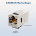 thumbnail image 4 of Acoplador Keystone FGB Cat6a blindado de 10 Gbps RJ45 plateado, paquete de 10, 4 of 6