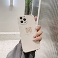 thumbnail image 3 of Compatible for iPhone 15 Pro Case Cute Painted Design Brown Bear with Cheeks for Women Girls Fashion Slim Soft Flexible TPU Rubber for iPhone 15 Pro, 3 of 13
