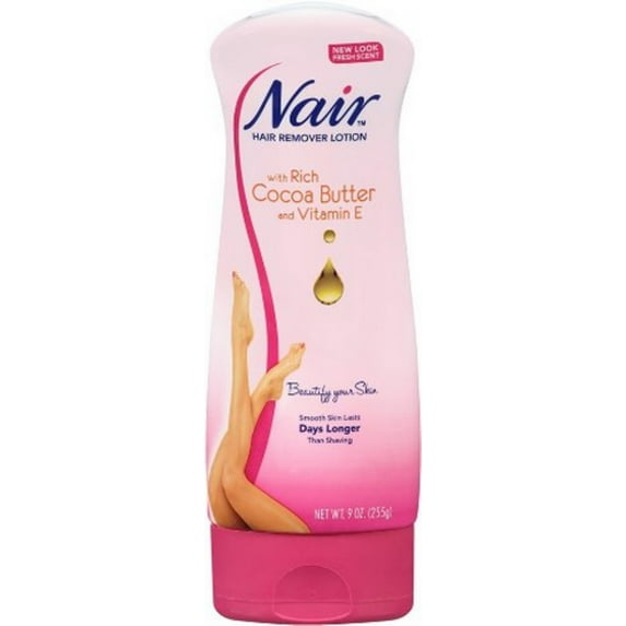 Nair Hair Remover Lotion For Legs & Body Cocoa Butter With Vitamin E 9 oz (Pack of 3)