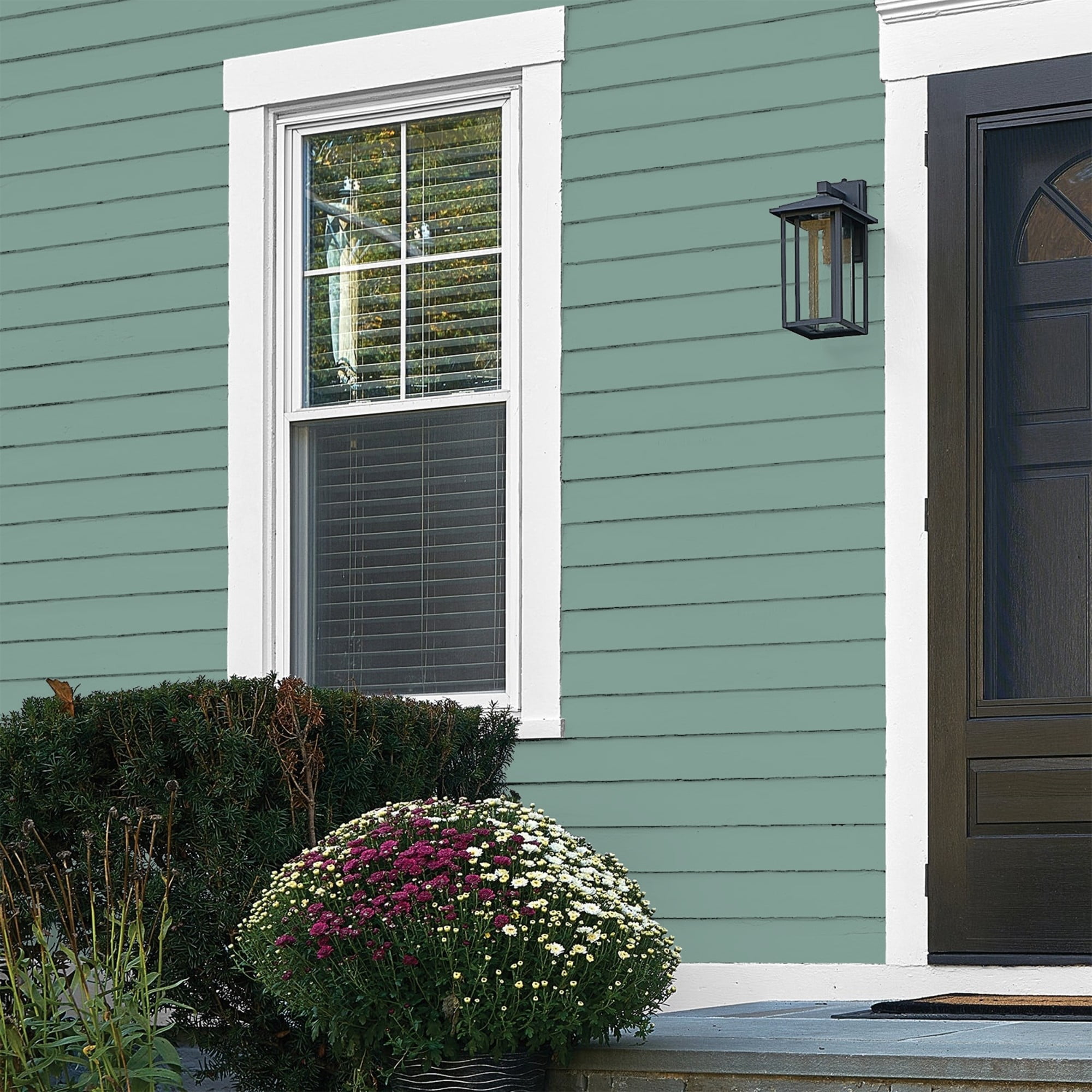 Glidden Fundamentals Silver Laurel / Green, Flat Exterior Paint, 1 Gallon