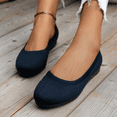thumbnail image 3 of Women’s Knit Ballet Flats, Soft Breathable Slip-On Dress Shoes, Lightweight Stretch Comfort Loafers for Walking Work Travel, Cushioned Non-Slip Flat Shoes, Fashion Casual Solid Color Knit Flats, 3 of 7