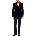 thumbnail image 2 of Mens Black Velvet Blazers Christmas Host Party Wear Blazers Coat Jacket Elegant Double Breasted Jackets, 2 of 5