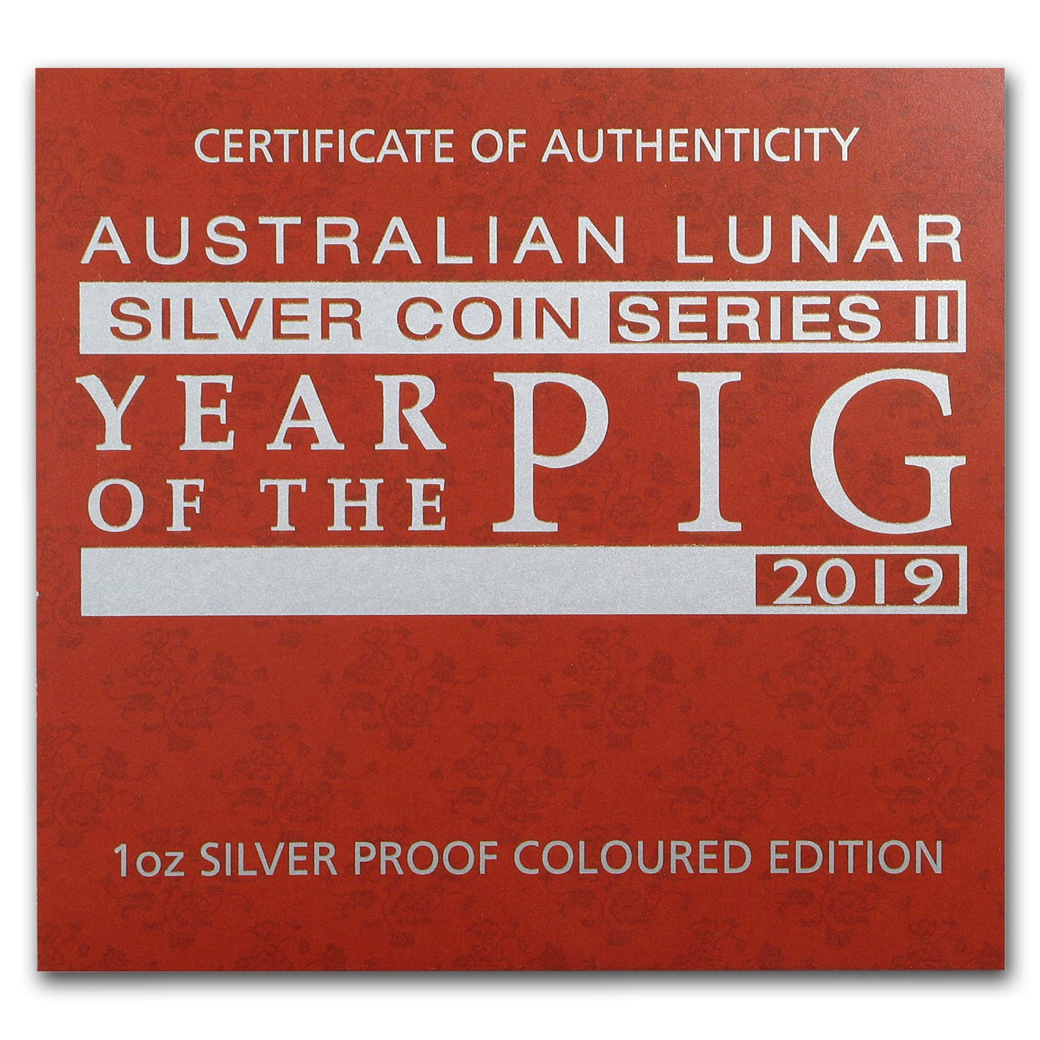 SKU#176381 Colorized 2019 Australia 1 oz Silver Lunar Pig Proof 