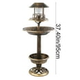 thumbnail image 3 of Ratfeit Solar Bird Bath Outdoor Garden Vintage Double Layer Feeder With Led Solar Light, Dual Purpose For Feeding And Watering Birds, Gold Plastic Design, 3 of 9