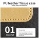 thumbnail image 4 of 1 unidad (negro) caja de pañuelos impermeable gruesa de cuero PU soporte de almacenamiento de pañuelos caja para pañuelos de papel para coche/hogar/oficina/decoración de boda, 4 of 5