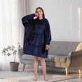 thumbnail image 3 of Marina Decoration Wearable Hoodie Sweatshirt with Sleeves and Giant Pocket Oversized Plush Cozy Hooded Blanket for Adults, 3 of 9