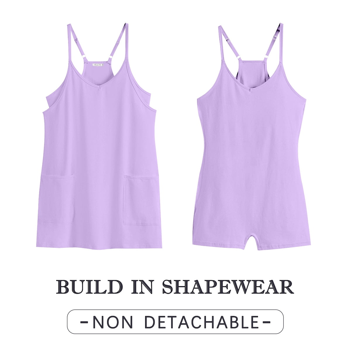 ANRABESS Athletic Dress for Women Tennis Dress with Shorts Summer Active Workout Romper Dress Sleeveless Spaghetti Strap Mini Dress Casual Sundress Vacation Outfits Purple S