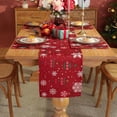 thumbnail image 5 of AuroraX Christmas Table Runner 55 Inches Long Cozy Red Christmas Tree Table Runner Xmas Winter Merry Dining Small Farmhouse Table Runner Decoration for Home Party, 5 of 6
