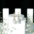 thumbnail image 6 of Rosec Jewels Cubic Zirconia Drop Earrings with Lever Back for Women, 10K Yellow Gold, 6 of 9