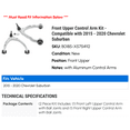 thumbnail image 2 of Front Upper Control Arm Kit - Compatible with 2015 - 2020 Chevy Suburban 2016 2017 2018 2019, 2 of 2