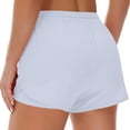 thumbnail image 5 of Women's Running Shorts with Liner 3 Zipper Pockets Elastic Workout Athletic Gym Yoga Shorts, 2XL, 5 of 5