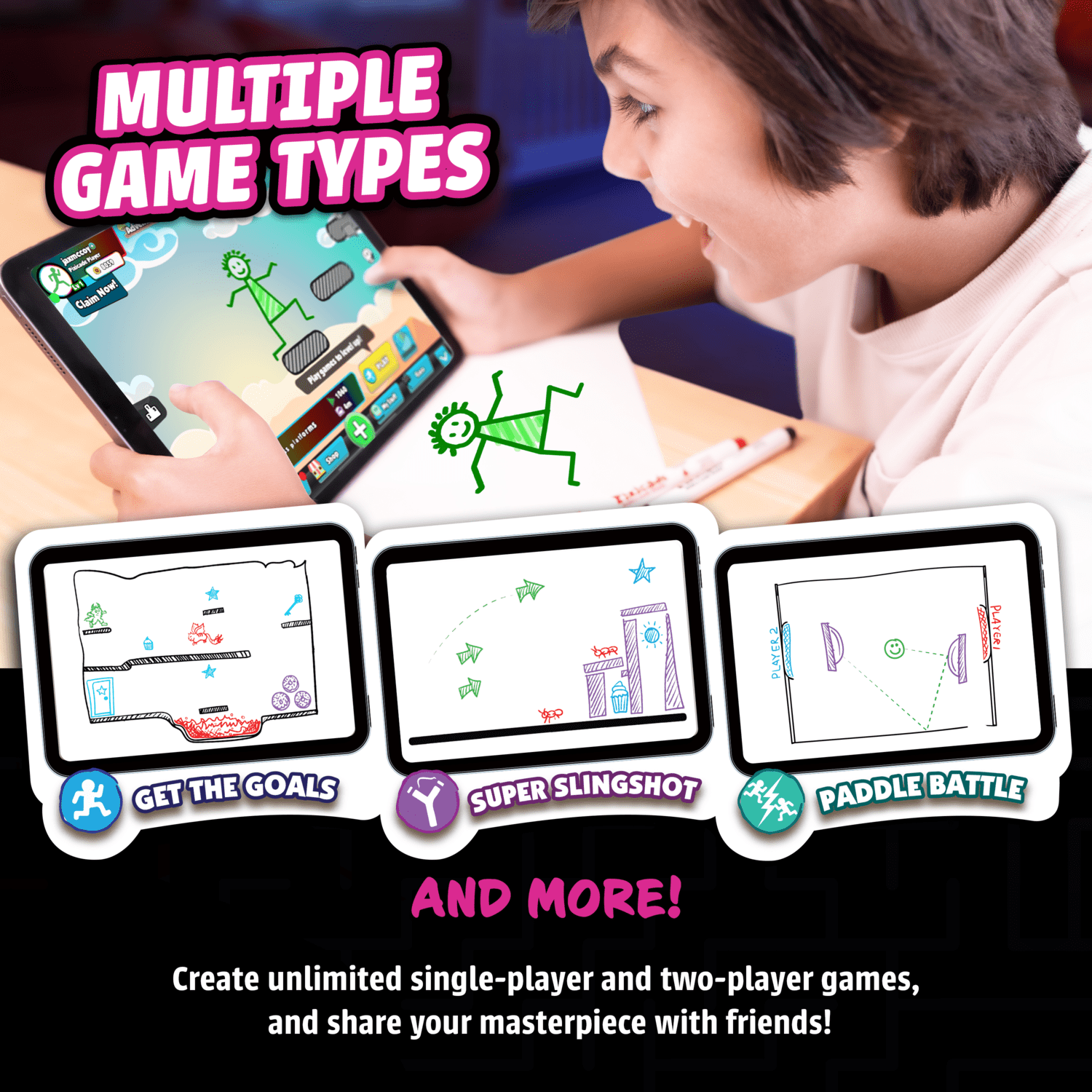 PIXICADE! - PLUS - Draw Your Own Video Game Creator Kit for Kids Ages 6+ – Turn Hand-Drawn Art into Playable Games