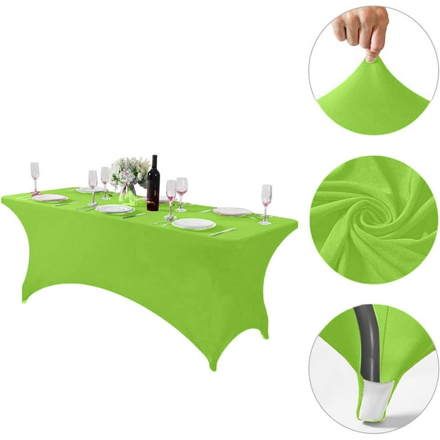 "Stretchable Polyester Table Cover For Rectangle Tables – 6 Foot Table Cloth Elastic Table Clothes for Oval Tables Table Tablecloth Teal Table Clothes for Rectangle Tables Tablecloth Underlay