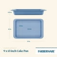 thumbnail image 3 of Farberware Easy Solutions 9x13 Inch Nonstick Bakeware Rectangular Cake Pan, Dishwasher Safe and Oven Safe to 450°F, Blue, 3 of 13