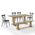 thumbnail image 6 of Crosley Furniture Joanna 6 Piece Modern Wood Dining Set in Rustic Brown/Black, 6 of 15