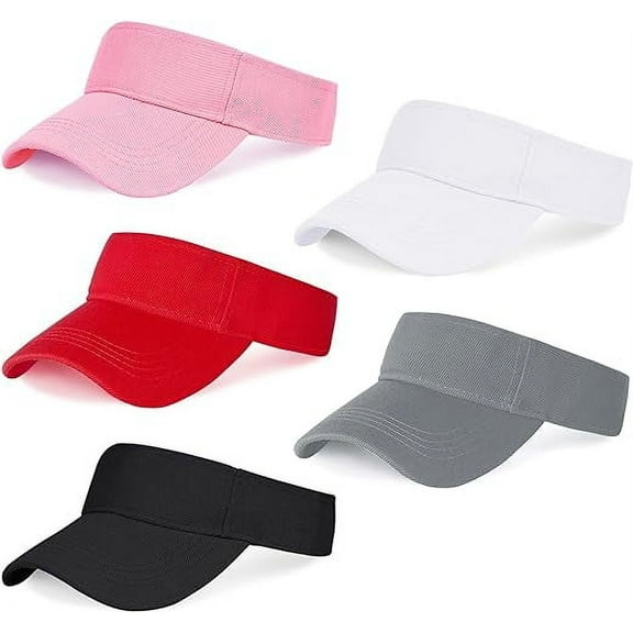 ZHUYING 5 Pieces Sport Wear Athletic Visor Sun Sports Visor Hat Visor Adjustable Cap for Women and Men (One Size)