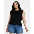 thumbnail image 2 of Time and Tru Women's Cotton Peplum Tank Top, Sizes XS-XXXL, 2 of 6