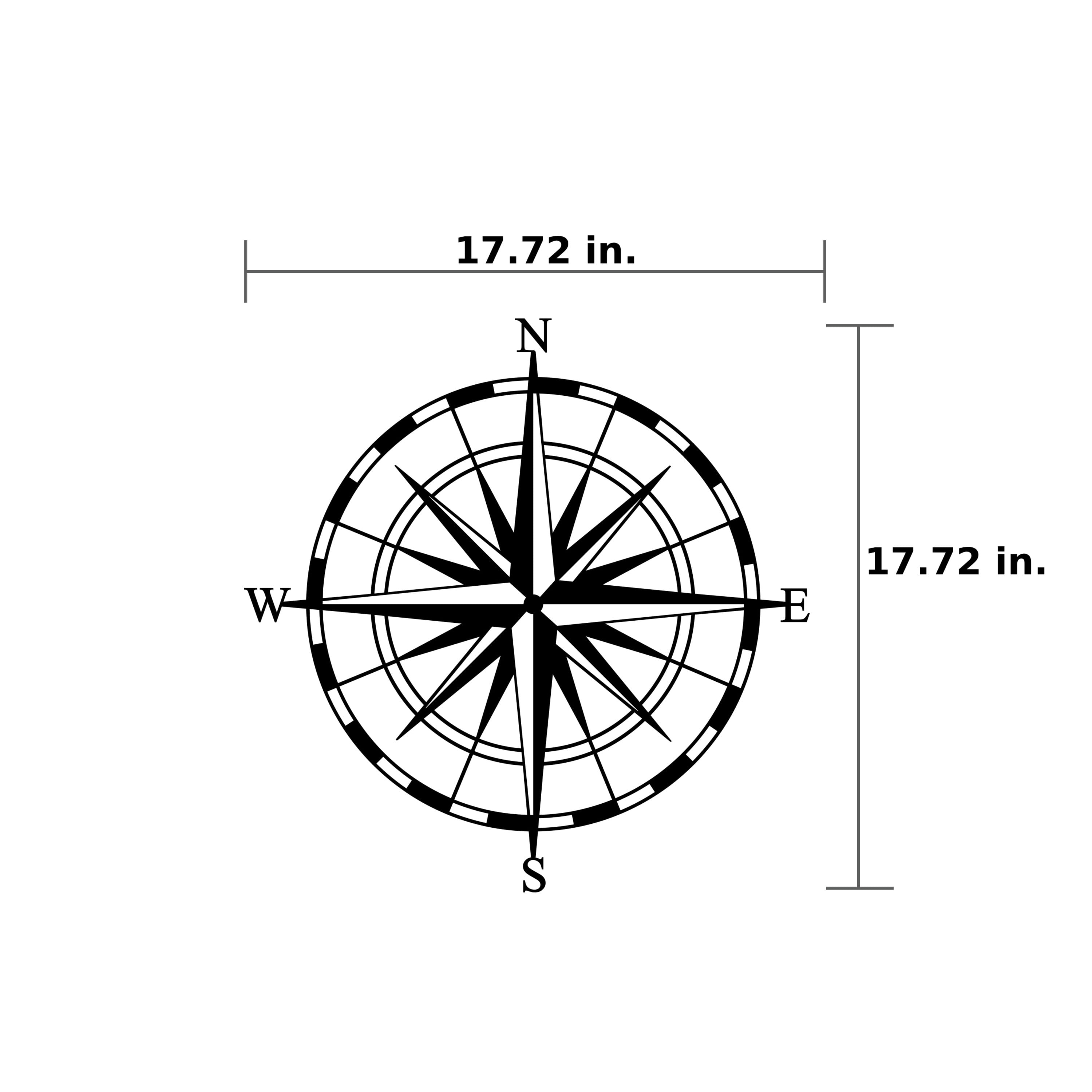 Ada Home Decor Furniture Black Compass Modern Metal Wall Art