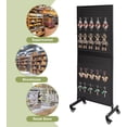 thumbnail image 3 of 2'x 5' Two-Double Pegboard Panels Tower with T-Base Floorstanding, Pegboard Display Stand, Craft Fair Display Rack, Art Display Stand, Show Racks for Retail, Extra 20 pieces Hooks, 3 of 7