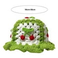 thumbnail image 6 of Skymirror Cherry Crochet Bucket Hat Women Spring Autumn Handmade Knitted Cute Beanies Cap Vacation Traveling Beach Hat, 6 of 8