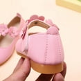 thumbnail image 3 of Xfvqtps Toddler Girls Dress Shoes Flower Mary Jane Princess Solid Color Hook and Loop Soft Sole Non Slip Comfortable Wedding Party Spring Summer Leather Flats for 12 Months-11 Years Pink, 3 of 9