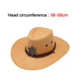 thumbnail image 3 of Sombrero de vaquero para hombre, sombrero de vaquera con correa para la barbilla, sombrero de ala ancha de moda para exteriores Camello, 3 of 9