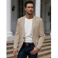 thumbnail image 2 of Men's Casual Linen Blazer Lightweight Regular Fit Sport Coat One Button Suit Jacket, 2 of 9