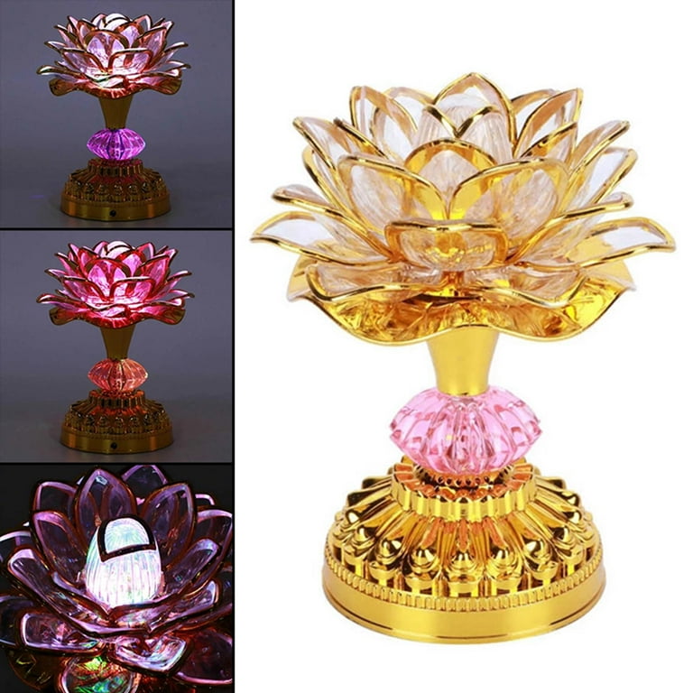 Zxpjkyu LED Lotus Lamp Buddha Light Night Light Holy