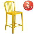 thumbnail image 3 of Flash Furniture Counter Height Vertical Slat Back Bar Stool, Yellow, 3 of 14