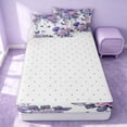 thumbnail image 4 of Erosebridal Princess Butterfly Zipper Queen Comforter Set with Fitted Sheet and 2 Pillowcases, Cute Flower Zipper Bedding Set, Reversible, Lavender Blue, Reversible, 4 of 7