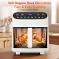 thumbnail image 5 of Kismile 5 Quart Borosilicate Glass Air Fryer, Transparent Basket, White, 5 of 10