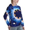 thumbnail image 6 of Kdxio Blue Casino Print Womens Oversized Hoodies Sweatshirts Hooded Pullover Tops Sweaters Casual-X-Large, 6 of 7