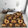 thumbnail image 5 of Sikiie Brown Plaid Sunflower Ultra-Soft Micro flannel Blanket Luxury All Seasons Warm Blanket for Bedding Sofa and Travel (4 sizes)-50"x40", 5 of 7