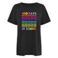 thumbnail image 4 of Fiudx Camisas de Mujer Camiseta Escolar para Mujer, Camiseta de Profesora de 100 Días, Camiseta Feliz de 100 Días, Impresión de Letras, Enseñanza, Manga Corta, 4 of 4