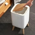 thumbnail image 5 of EVEXPLO Press Type Garbage Rubbish Bin High Foot Trash Can with Lid Table Top Container, 5 of 15