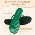 thumbnail image 3 of Cloud Flip Flops for Women,Memory Foam Flats Summer Sandals for Women Leather Lightweight Womens Sandals,Summer Beach Slippers, 3 of 5