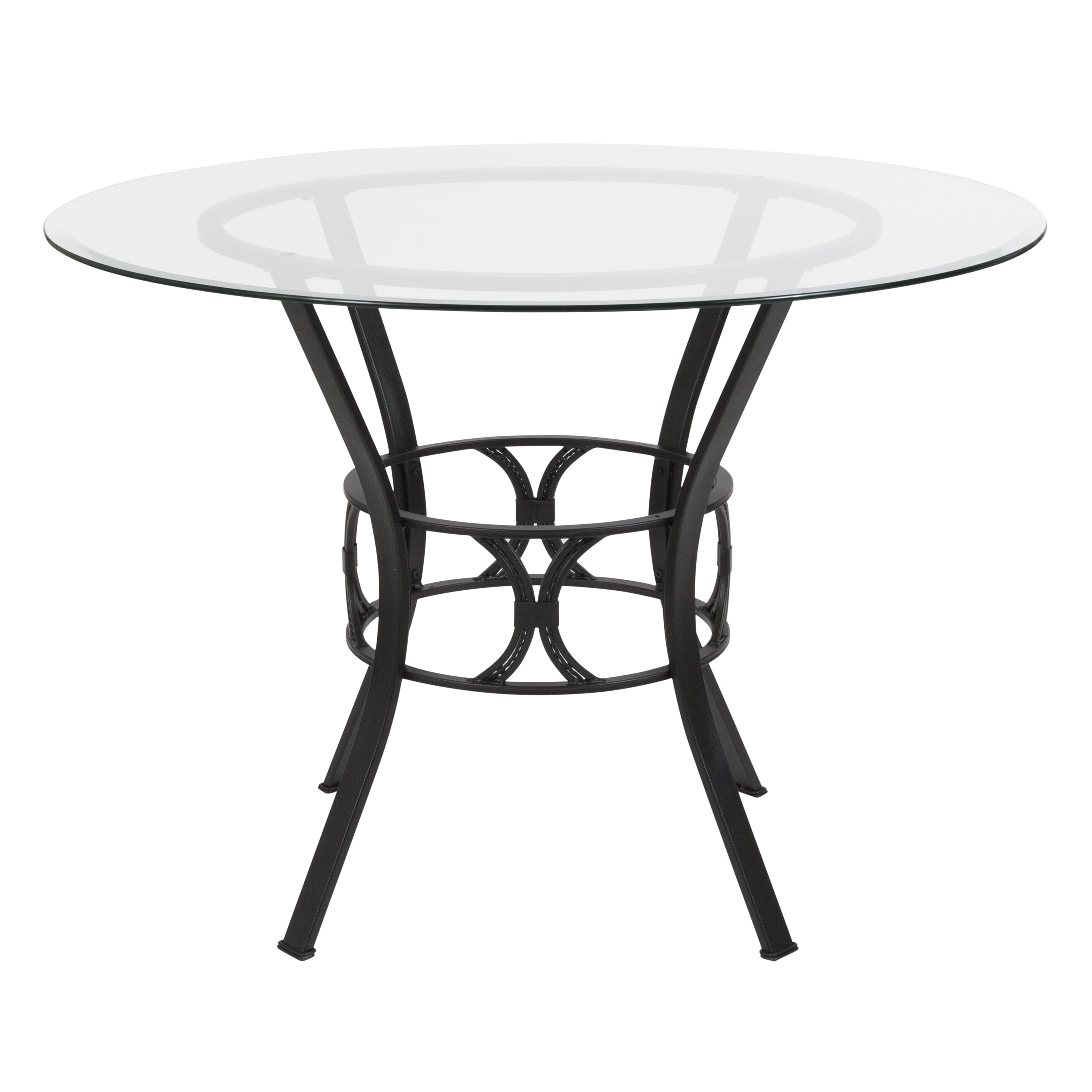 Wilson & fisher metal frame online & glass round patio dining table